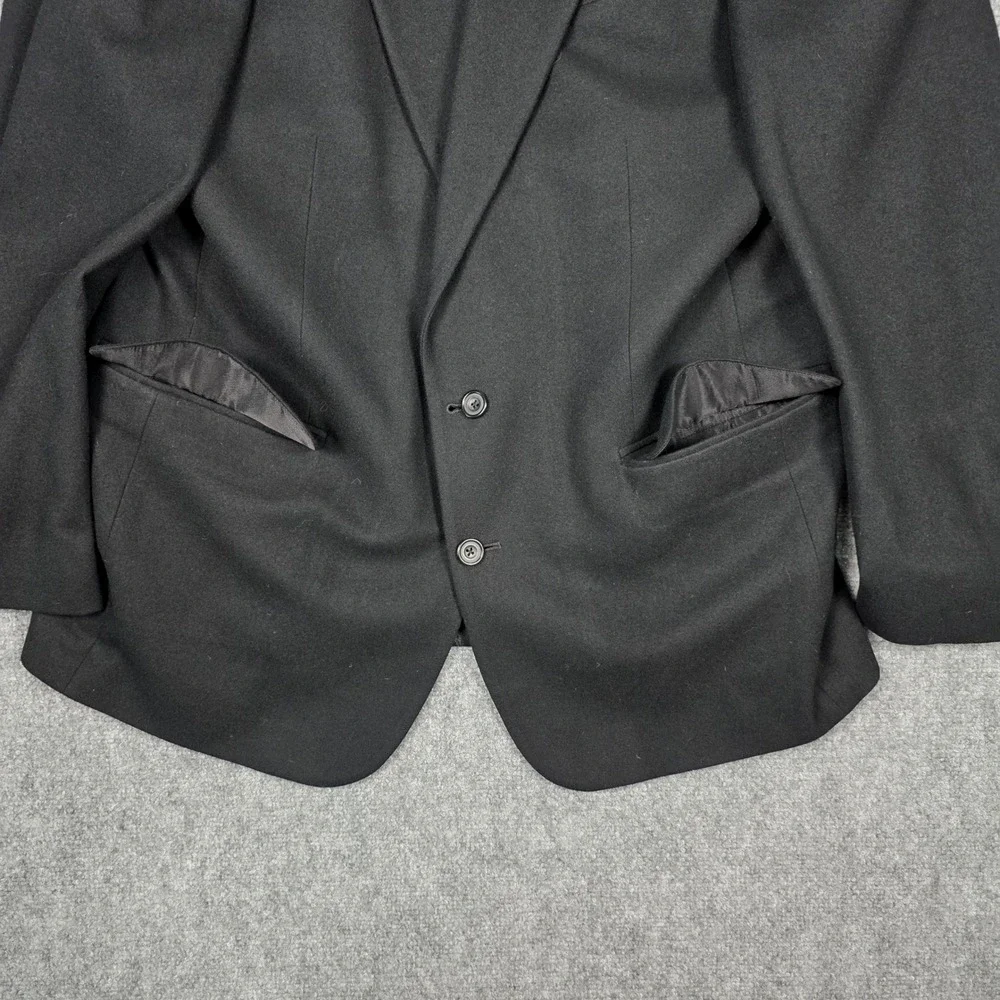 Oscar de la Renta Blazer Mens 42L Wool Cashmere Black Tailored Sport Coat Luxury